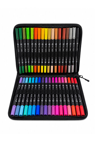 ART PROFFESİONAL 36 Lı Çift Uçlu Fırça Ve 0.4 Mm Fine Uçlu Marker Kalem Seti ...