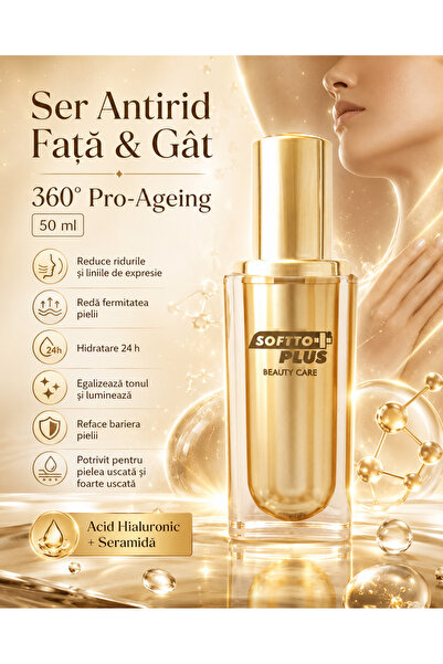 Softto Plus Cremă antirid pentru față și gât – 360° Pro-Ageing 50 ml