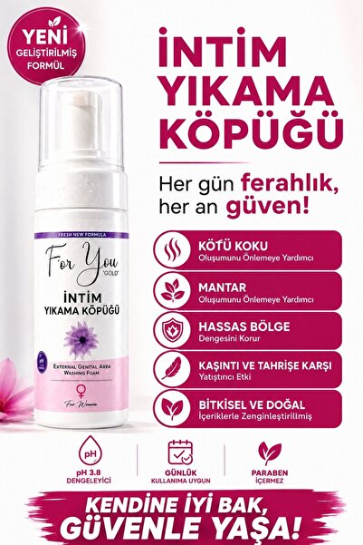 For You Gold Intim (GENİTAL) Bölge Ph Dengeli Günlük Yıkama Köpüğü (KOKU,AKIN...