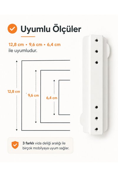TURUNÇ AKSESUAR 5Pcs Two Hole Heart Handle -6.4-9.6-12.8 cm Baby Child Teen Room Handles Cabinet Drawer Handle