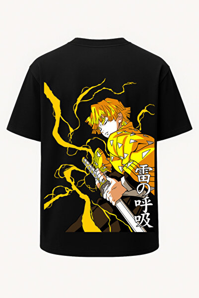 Oversize Zenitsu – Thunder Breathing Demon Slayer T-Shirt - Large Print - Wide Cut