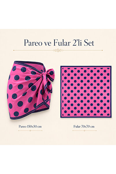 tarzınısec Choose Your Style Premium Pink Navy Blue Polka Dot Patterned 2-Pie...