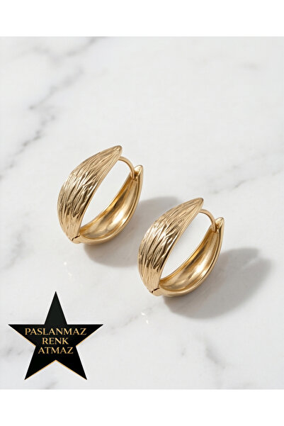XUPING JEWELRY Xuping 14K Altın Renginde Midye Kabuğu Kararmaz Kadın Küpe