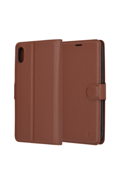 Techsuit Husă pentru iPhone XS Max - Techsuit Folio din piele - Maro