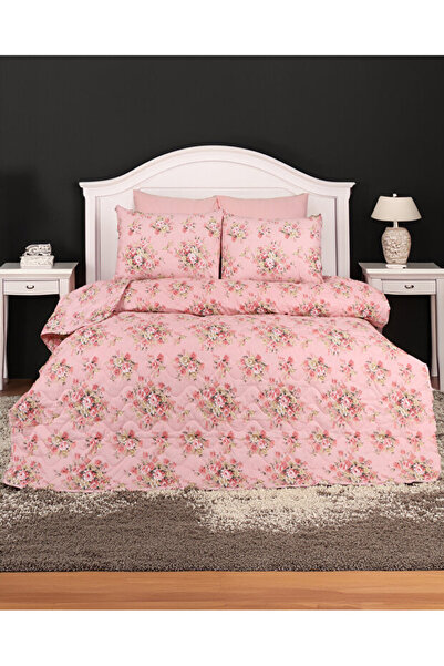 Shopyteks غطاء سرير مزدوج مقاس 200×220 سم، مبطن بنقش زهور البايك، طقم غطاء سر...