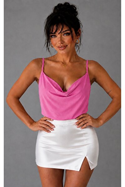 Be Best Women's Pink Strappy Collared Blouse Be402