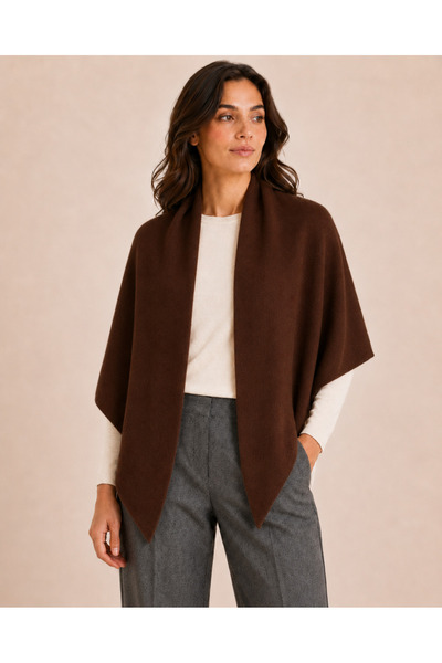 Sebir Moda Single Color Knitwear Triangle Shawl