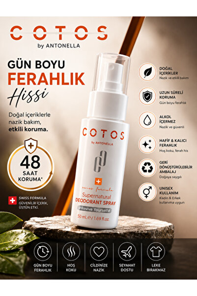 COTOS Prebiyotik Destekli Doğal Sprey Deodorant – Alüminyum ve Paraben İçerme...