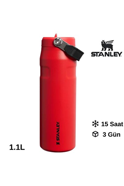 Stanley The Iceflow Flip Straw Thermos Cup with Straw 1.1 Lt Flask Red