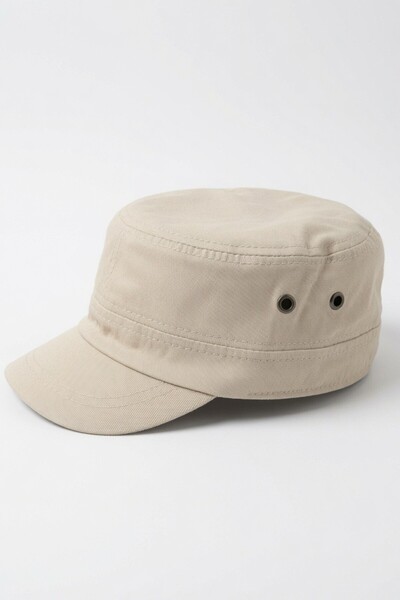 Mollycrush Summer Cap Hat Plain Model |   Beige Men's Castro Cotton Adjustable