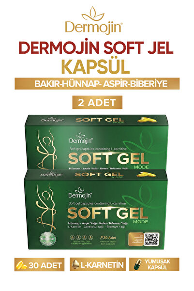 Dermojin 2 Adet - Hünnap Bitkisel Karışım Yağlar Içeren Takviye Edici Soft Je...