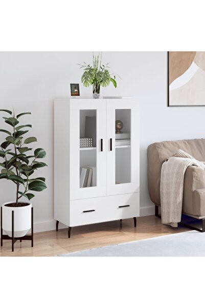 Concept Dulap înalt, alb, 69,5x31x115 cm, lemn prelucrat