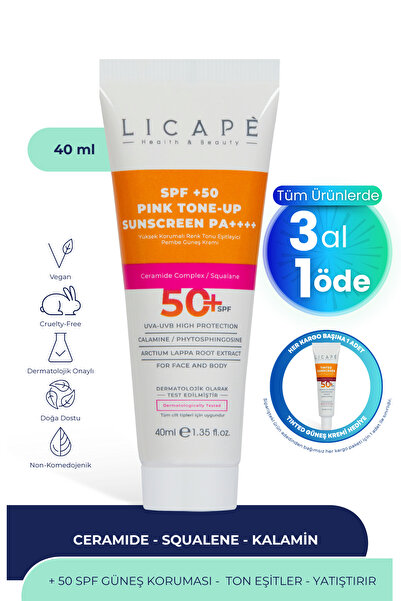 Licape Yüksek Korumalı Renk Tonu Eşitleyici Pembe - Pink Güneş Kremi 40 ml