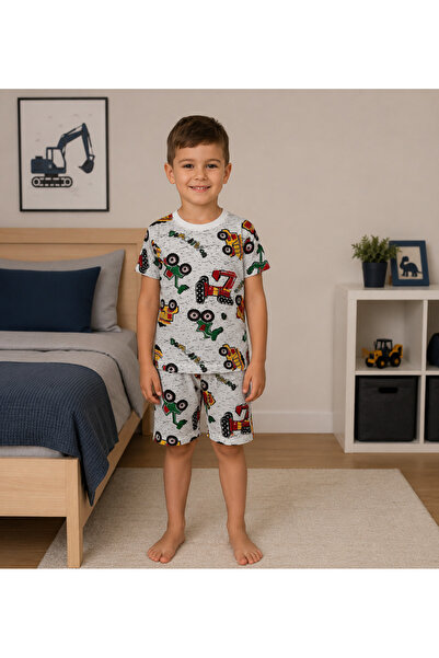 Fil Kids Dečački pamučni tanki letnji komplet pidžama sa kratkim rukavima i š...
