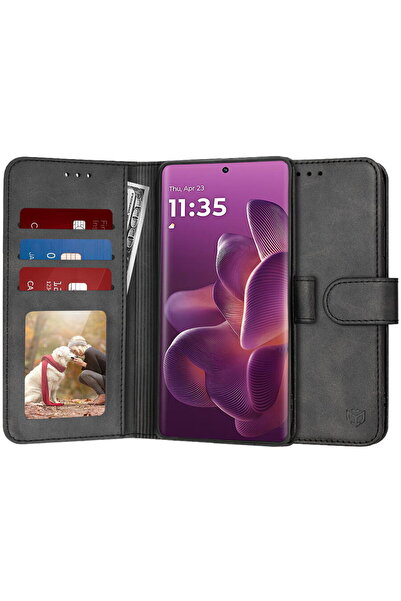 Techsuit Husă pentru Motorola Edge 60 Pro - Tip Agendă - Negru