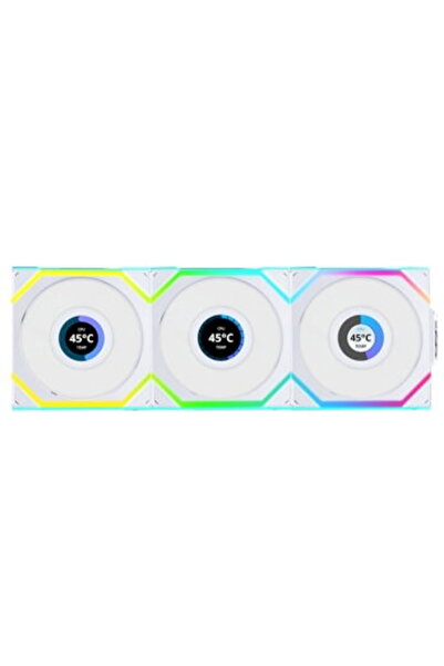 Lian Li Set 3 ventilatoare 120 mm UNI Fan SL Wireless LCD ARGB PWM White, mod...