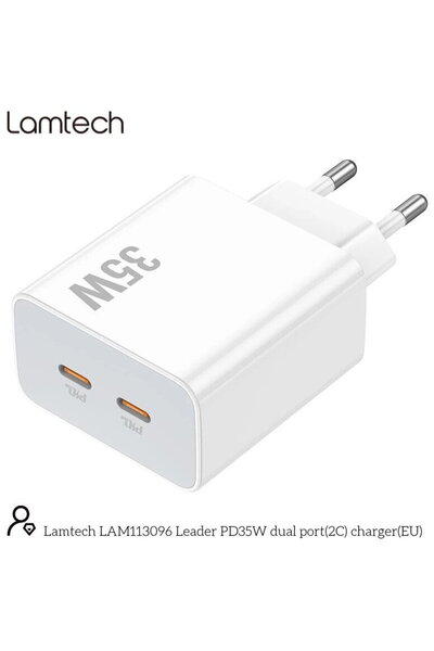 Lamtech QC3.0 PD 2xUSB Type-C 35W Alb
