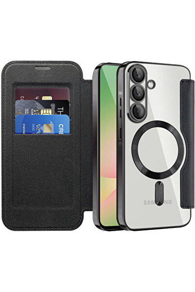 Techsuit Husă pentru Samsung Galaxy A56 5G - SmartMag Book Case - Negru