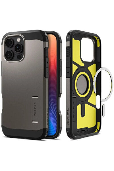 Spigen Carcasă Tough Armor MagSafe, gri metalic - iPhone 16 Pro Max