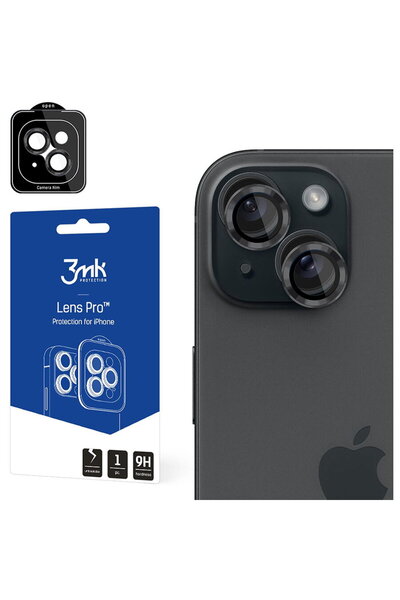 3MK Folie pentru iPhone 15 - Protecție lentile - Grafit