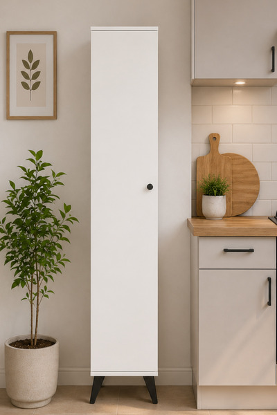 Dienni Simple Dar Alan Çok Amaçlı Dolap Banyo Mutfak Antre Kiler 4 Raflı Tek ...