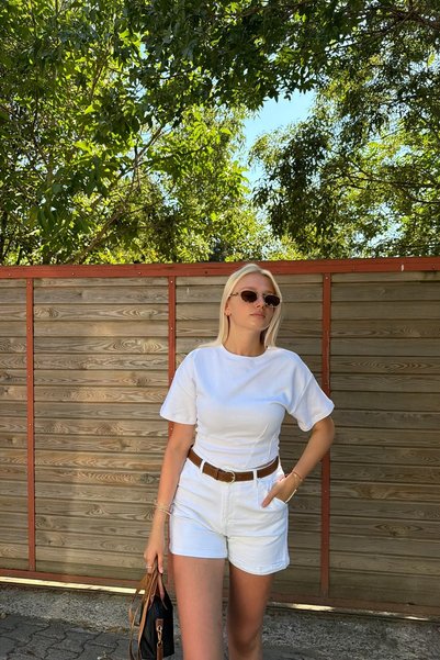 lizge giyim CYCLING COLLAR CROP BLUZ
