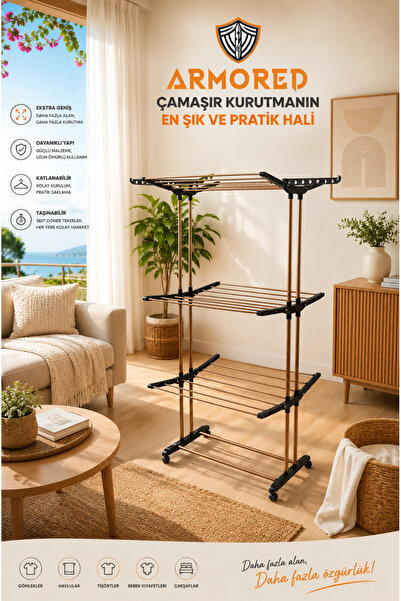 Armored Home Product Trio Large Zırhlı EXTRA KALIN BORULU Tekerlekli Sağlam 1...