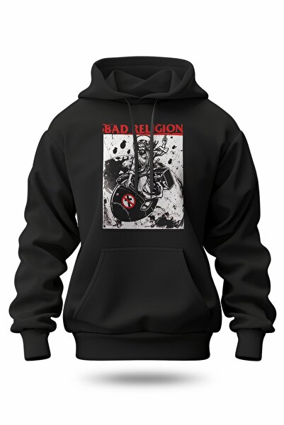 buzagi tasarım ürünleri Bad Religion Digital Print Hooded Unisex Sweatshirt