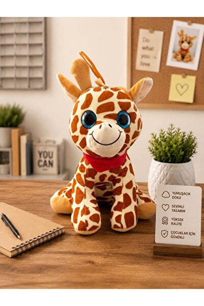 FAYKONN Halley Oyuncak Peluş Zürafa 30 cm Kahverengi PL62896 Çocuk Bebek Hedi...