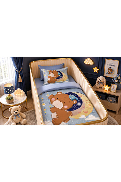 Fabeteks Sleeping Bear Single Digital Baby Bedding Set