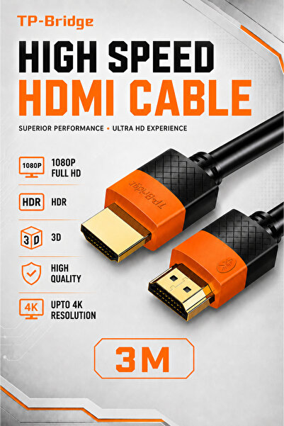 TP-BRIDGE كابل HDMI 2.0 فائق السرعة 3 أمتار - سمك 8 مم، متين للغاية، يدعم 108...