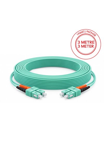 ALFAFONET Sc/Pc-Sc/Pc Multimode Om3 Duplex 3 Meters Fiber Patch Cord