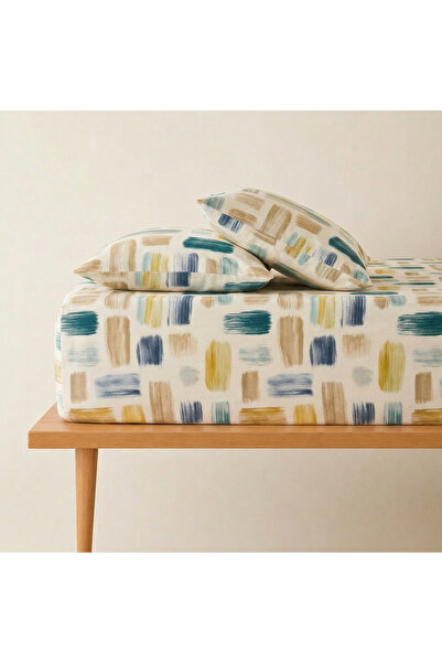 pınarhome collectıon 100% Cotton Fabric Fitted Sheet+Pillowcase Corner Depth ...