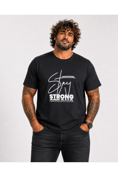 Starbattal Tricou cu gâtul în formă de O pentru bărbați, mărime mare, Strong ...