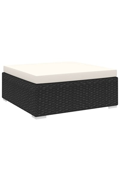 Concept Taburet modular, 1 buc., negru, poliratan, cu pernă
