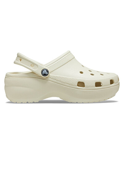 Crocs 206750-2Y2 Klasické dámské pantofle na platformě Clog W krémové