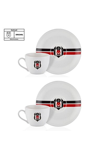 Neva Beşiktaş Lisanslı Çizgili 2'li Çay Fincan Takımı