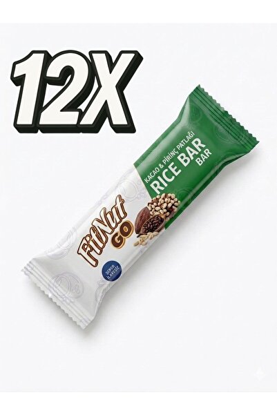 FitNut Rice Bar-12 Adet X 20 gr  Çikolatalı Pirinç Patlağı Barı