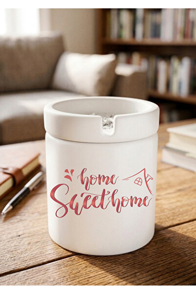 Eylül Design Home Sweet Home Minimalist Home Design Printed Ceramic Ashtray D...