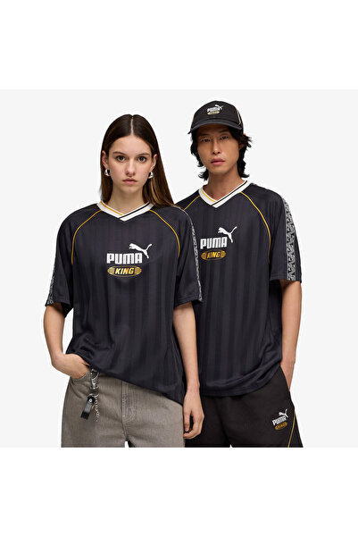 Puma جيرسي كرة قدم كينج ريلاكسد للجنسين باللون الأزرق الداكن