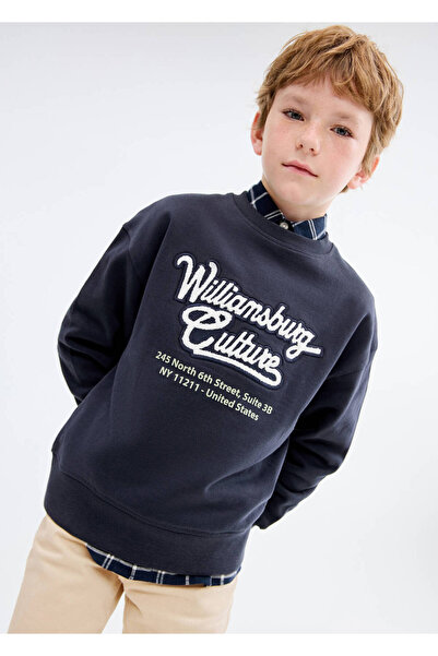 MANGO Kids Бродиран десениран суичър