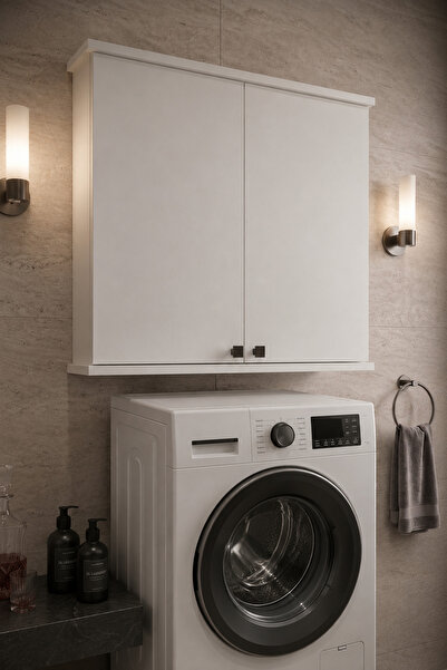 Orysa Design CM-1 Çamaşır Makinesi Üstü Banyo Dolabı 70 cm - Beyaz