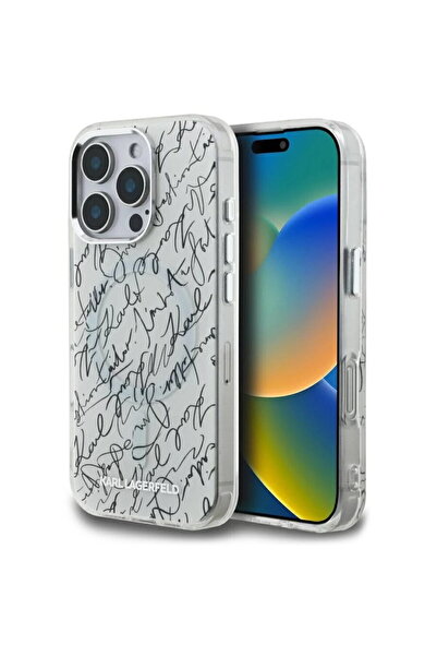 Karl Lagerfeld iPhone 16 Pro Max Case - IML MagSafe Karl Script Pattern (KLHM...