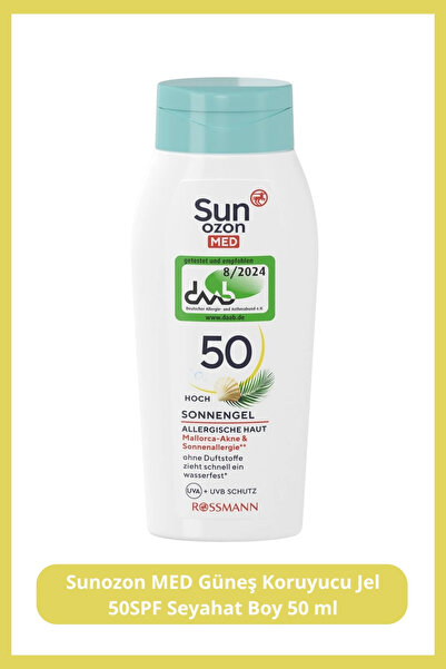 Sunozon Med جل واقي من الشمس 50SPF بحجم مناسب للسفر 50 مل