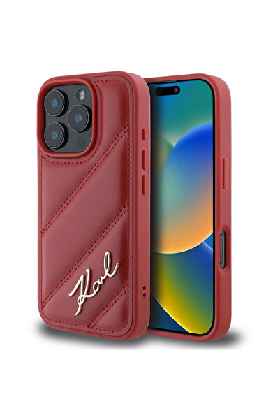 Karl Lagerfeld Husa pentru iPhone 16 Pro - Diagonal Quilted Script (KLHCP16LP...
