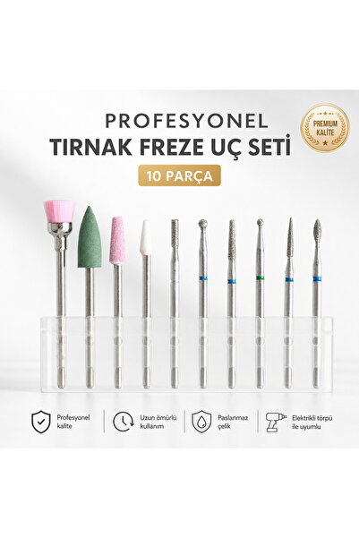 Beauty Box 10-Piece Nail Art File Machine Tip Set Cuticle Polishing Fake Nail...