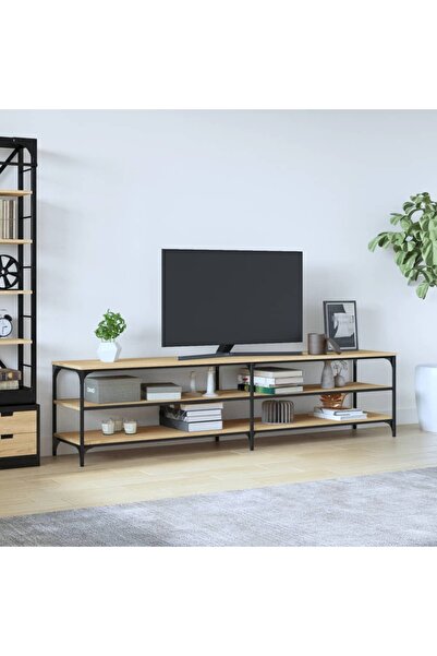 Concept Comodă TV, stejar sonoma, 200x30x50 cm, lemn prelucrat și metal