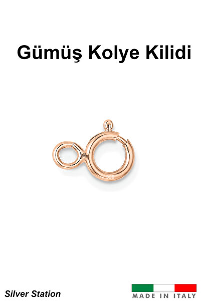 Silver Station İtalyan Rose Renk Gümüş Kolye Kilidi, Bileklik Kilidi, Kilit, ...