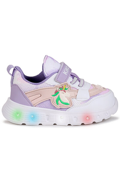 Kiko Kids Puff Cırtlı Işıklı Faylon Taban Kız Çocuk Spor Ayakkabı