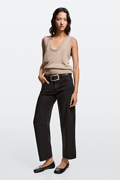 Massimo Dutti Düşük bel cropped straight fit jean